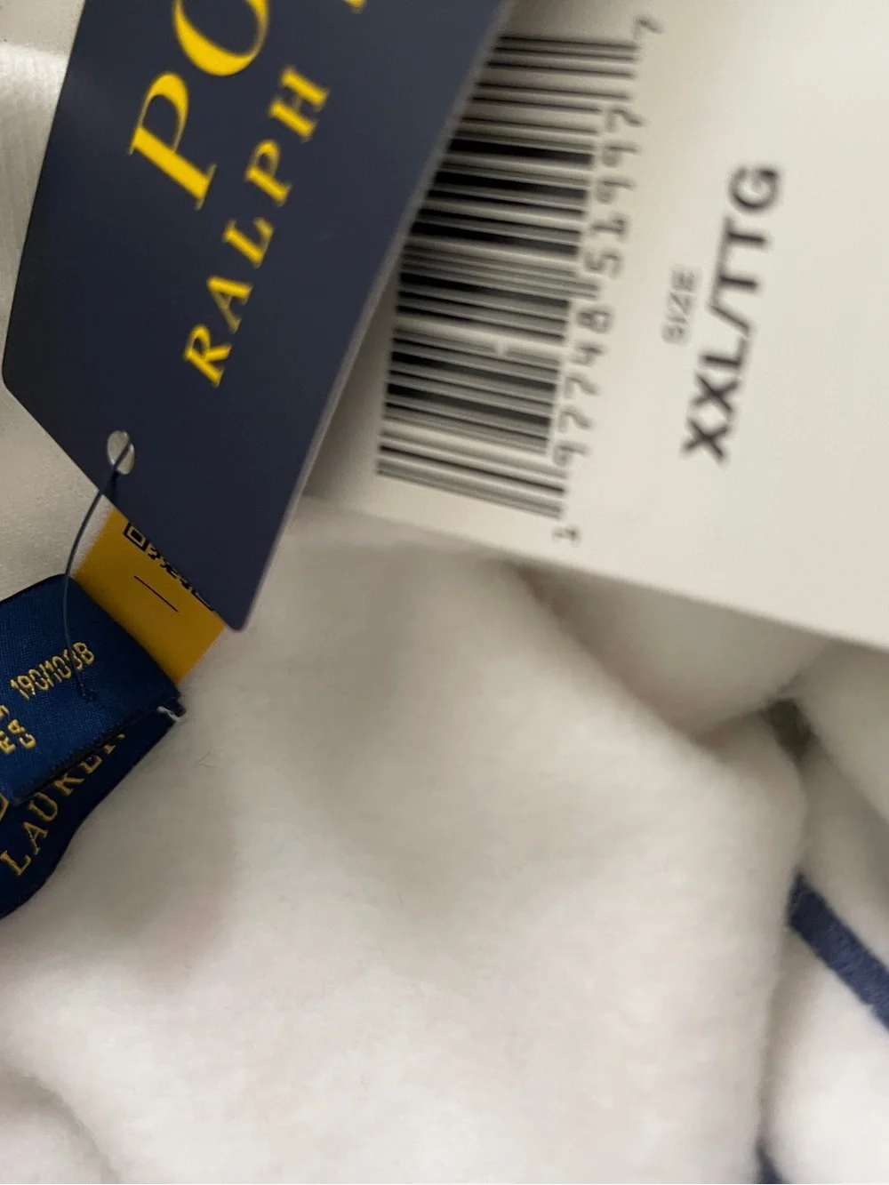 Polo by Ralph Lauren Cream Hoodie with Multicolor Plaid 'POLO' Logo